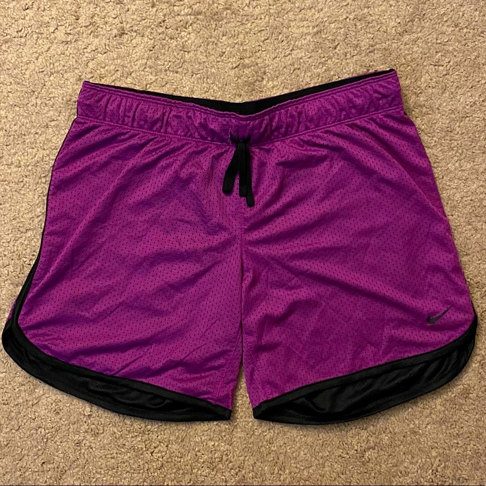 Nike purple mesh gym shorts
